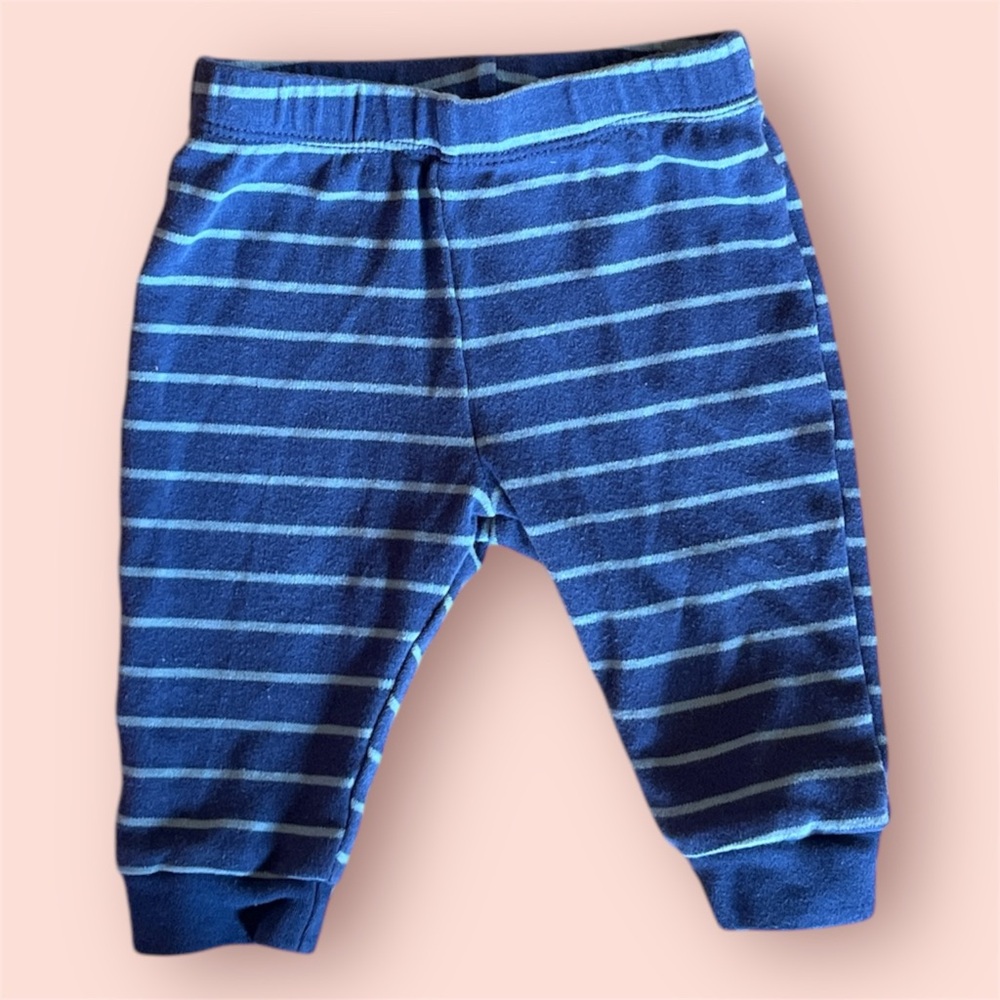 Pekkel 6M Blue Striped Baby Pants